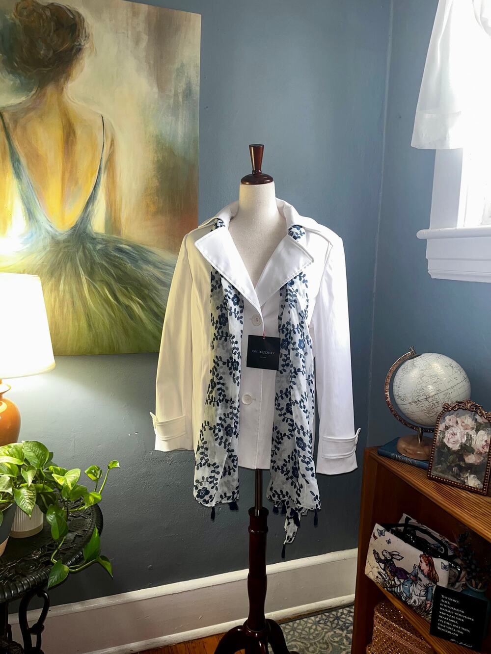 NWT Cynthia Rowley, Size L White Peacoat
